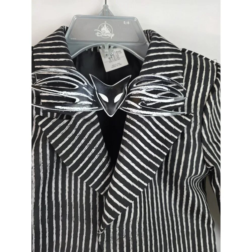Disney Jack Skellington Nightmare Before Christmas Costume Jacket Kids Size 5-6 - Picture 2 of 10